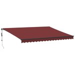 vidaXL Auvent rétractable automatique avec LED bordeaux 450x300 cm