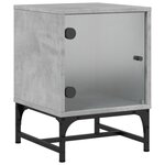 vidaXL Tables de chevet et portes vitrées 2 Pièces gris béton 35x37x50 cm