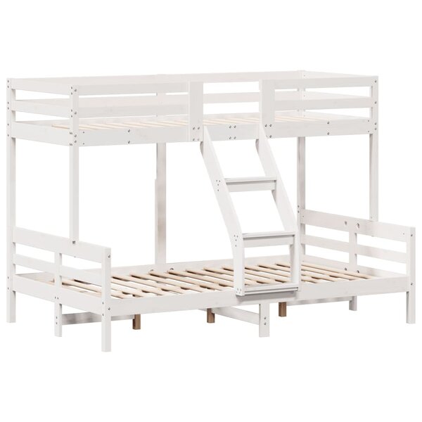 vidaXL Lit superposé 90x200/120x200 cm blanc bois de pin massif