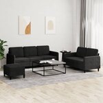 vidaXL Ensemble de canapés 3 Pièces noir velours