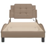 vidaXL Cadre de lit avec lumières LED cappuccino 90x190 cm similicuir