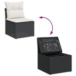 vidaXL Salon de jardin 6 Pièces avec coussins noir résine tressée