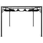 vidaXL Chapiteau de jardin avec auvent rétractable 3x3 m Anthracite