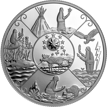 Pièce de monnaie en Argent 20 Dollars g 31.39 Millésime 2023 MI KMAQ CREATION STORY