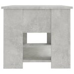 vidaXL Table basse gris béton 79x49x41 cm bois d'ingénierie
