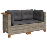 vidaXL Canapés d'angle de jardin et coussins 2 Pièces gris résine tressée