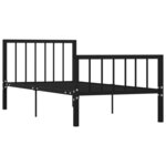 vidaXL Cadre de lit Noir Métal 90 x 200 cm