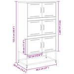 vidaXL Buffet rose 68 5x38 5x123 5 cm acier
