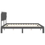 vidaXL Cadre de lit avec tête de lit gris 200x200 cm bois massif