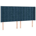 vidaXL Tête de lit avec oreilles Bleu foncé 183x16x118/128 cm Velours