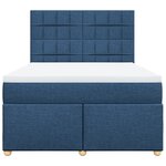 vidaXL Sommier à lattes de lit avec matelas Bleu 140x200 cm Tissu