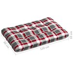 vidaXL Coussins de canapé palette 7 Pièces Motif à carreaux rouge