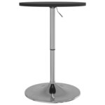 vidaXL Table de bar noir 50x50x90 cm bois d'ingénierie et acier chromé