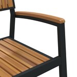 vidaXL Ensemble de salle à manger de jardin de 7 pièces en acier noir et bois d'acacia