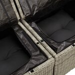 Ensemble de canapé de jardin de 6 pièces avec coussins Gris clair Rotin synthétique