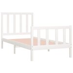 vidaXL Cadre de lit Blanc Bois massif 75x190 cm Petit simple