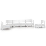 vidaXL Salon de jardin 6 Pièces Blanc Bois de pin massif