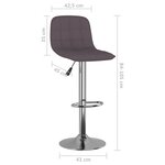 vidaXL Tabourets de bar lot de 2 taupe tissu