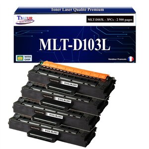 T3AZUR - 4x Toners compatibles avec Samsung MLTD103L D103L pour Samsung ML-2950/ML-2951 ML-2955 SCX-4729FW SCX-4728FD/SCX-4729FD ML-2950ND/2955ND/2955DW SCX-4701ND