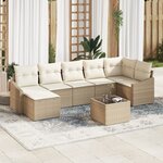 vidaXL Ensemble de canapé de jardin 8 pièces avec coussins en rotin synthétique brun