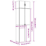 vidaXL Armoire de rangement chêne fumé 70x42 5x225cm bois d'ingénierie