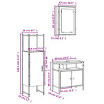 vidaXL Ensemble de meubles de salle de bain 3 Pièces Sonoma gris