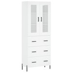 vidaXL Buffet haut Blanc 69 5x34x180 cm Bois d'ingénierie