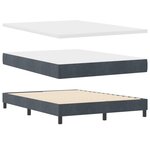 Lit à sommier box avec matelas gris foncé 140x200 cm en velours