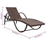 vidaXL Chaise longue avec coussin et table Résine tressée Marron