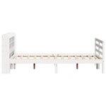 vidaXL Cadre de lit avec tête de lit blanc 160x200 cm bois pin massif