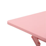 Salon de jardin bistro pliable - table carrée dim. 60L x 60l x 71H cm avec 2 chaises - métal thermolaqué rose