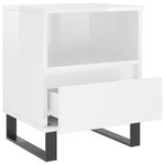 vidaXL Table de chevet Blanc brillant 40x35x50 cm Bois d’ingénierie