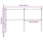 vidaXL Tête de lit chêne fumé 150 cm bois d'ingénierie et acier