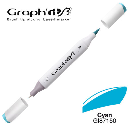 Marqueur manga à l'alcool Graph'it Brush 7150 Cyan