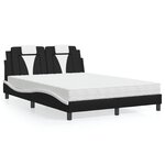vidaXL Lit avec matelas noir et blanc 120x200 cm similicuir