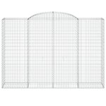 vidaXL Paniers à gabions arqués 3 Pièces 300x50x200/220 cm fer galvanisé
