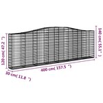 vidaXL Paniers à gabions arqués 7 Pièces 400x30x120/140 cm Fer galvanisé