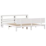 vidaXL Cadre de lit et tête de lit blanc 200x200 cm bois de pin massif