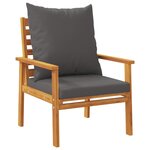 vidaXL Salon de jardin 4 Pièces avec coussins Bois d'acacia solide