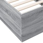 vidaXL Cadre de lit avec LED sans matelas sonoma gris 75x190 cm
