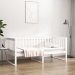vidaXL Lit de jour Blanc 90x190 cm Bois de pin massif