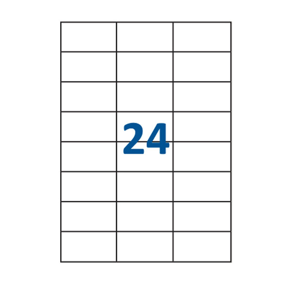 Lot de 20 Planches étiquettes autocollantes blanches sur feuille A4 : 70 x 37 mm (24 étiquettes)