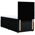 vidaXL Sommier à lattes de lit avec matelas Noir 100x200 cm Tissu