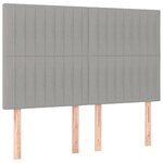vidaXL Sommier à lattes de lit avec matelas Gris clair 140x190cm Tissu
