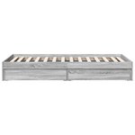 vidaXL Cadre de lit et tiroirs sonoma gris 90x200 cm bois d'ingénierie