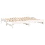 vidaXL Lit coulissant Blanc 2x(100x200) cm Bois de pin massif
