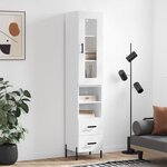 vidaXL Buffet haut Blanc 34 5x34x180 cm Bois d'ingénierie