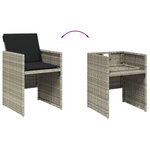 vidaXL Ensemble à manger de jardin 11Pièces avec coussins gris poly rotin
