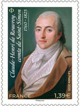 Timbre - Claude-Henri de Rouvroy, comte de Saint-Simon (1760-1825) - Lettre verte