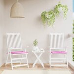 vidaXL Coussins de chaise de jardin lot de 2 rose 40x40x3 cm tissu
